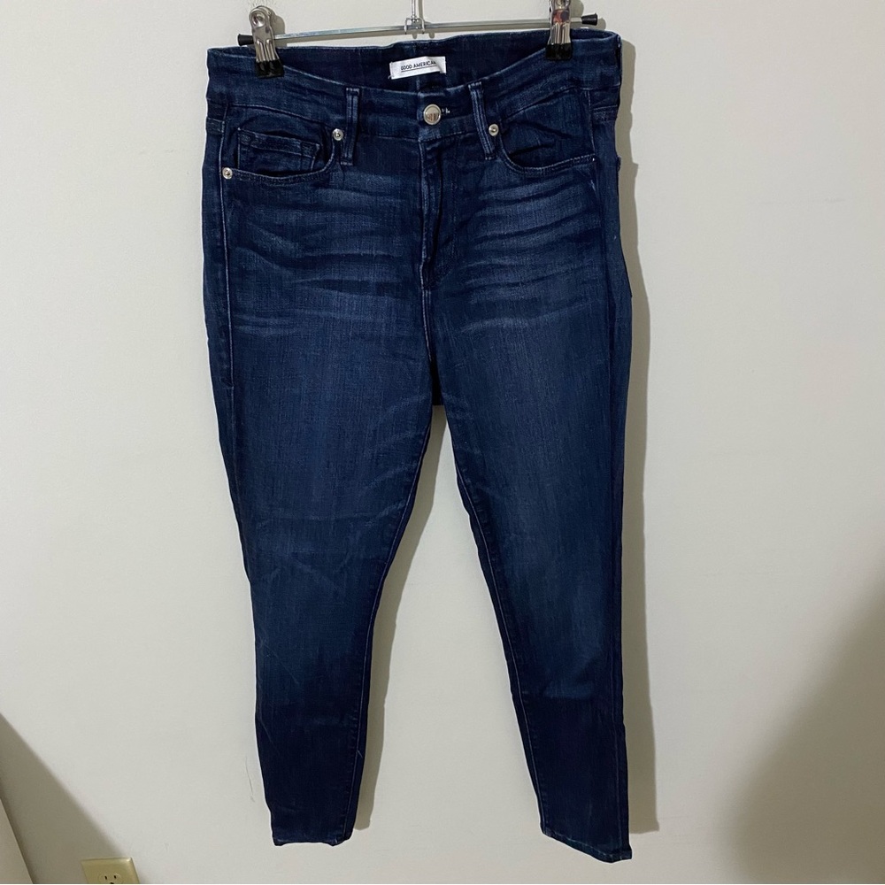 Good American good waist crop dark wash high waisted skinny jean size 2/26